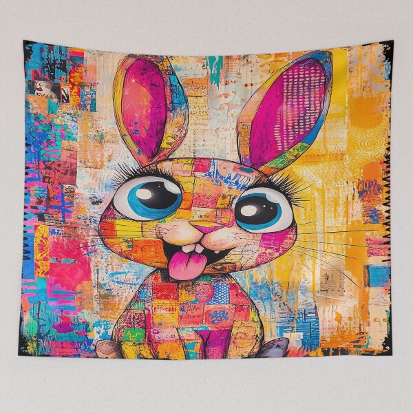 Item preview, Colorful Bunny - Whimsical Animal Art designed and sold by PawPrintStyles.