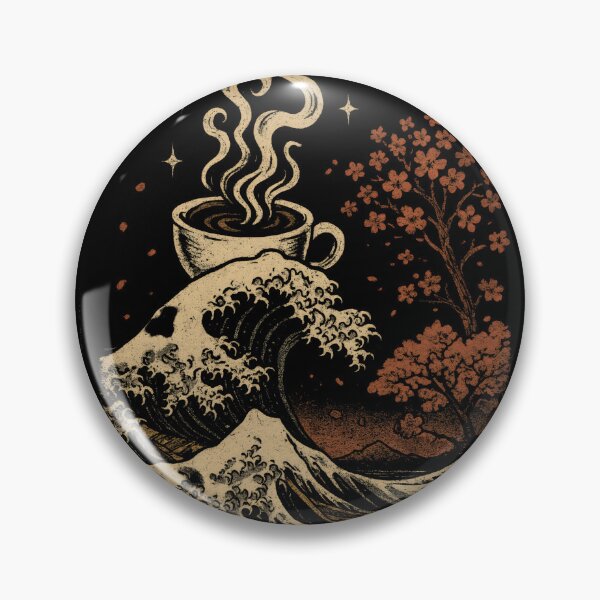 Item preview, The Great Coffee Wave Off Kanagawa designed and sold by DemureArtsy.