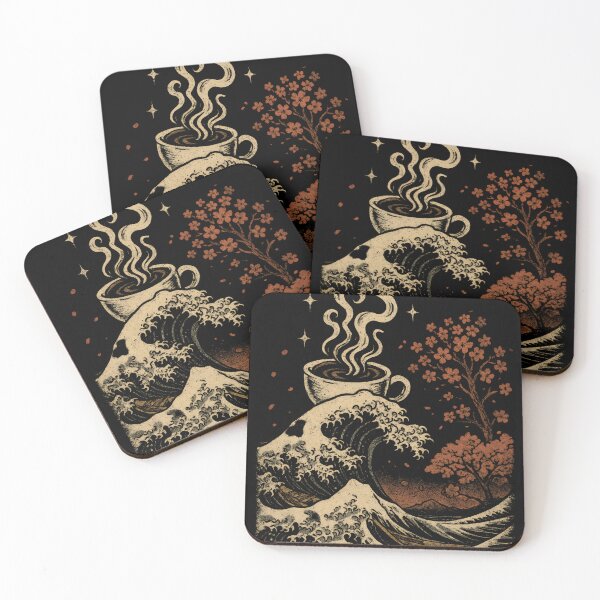 Item preview, The Great Coffee Wave Off Kanagawa designed and sold by DemureArtsy.