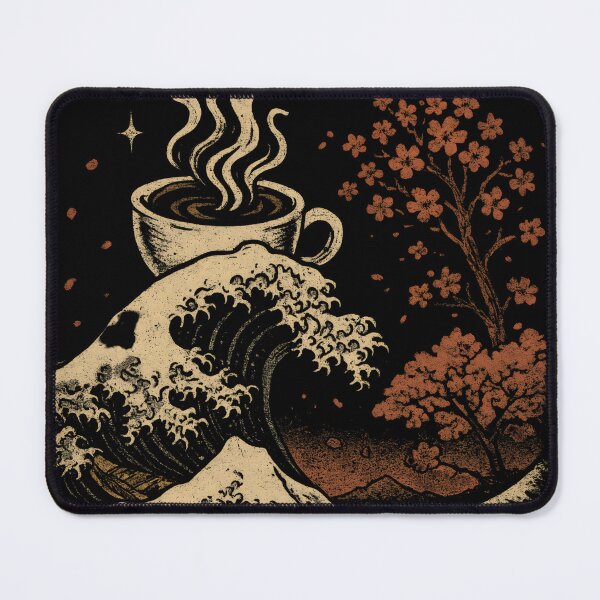 Item preview, The Great Coffee Wave Off Kanagawa designed and sold by DemureArtsy.