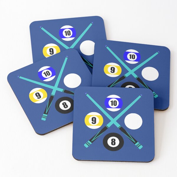 Item preview, Number 8 9 10 Ball Cue Sticks Blue Design Logo Pool Billiards  designed and sold by Lartheviking.