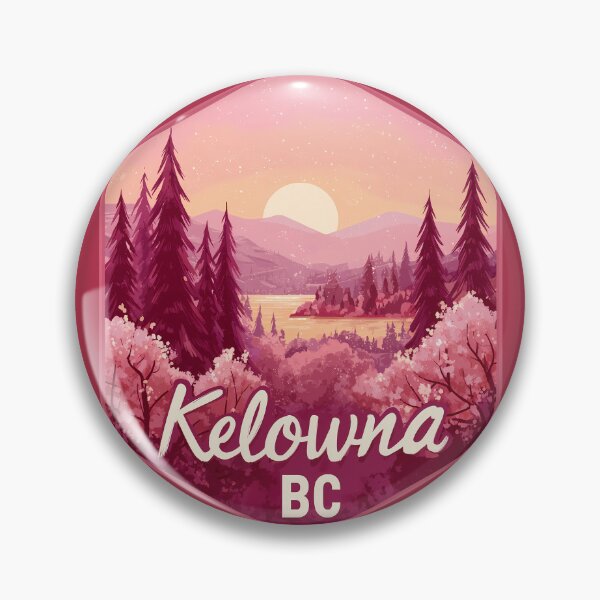 Item preview, Kelowna BC Pink Sunset Mountainscape, Okanagan Lake Evening Forest designed and sold by meganohm.