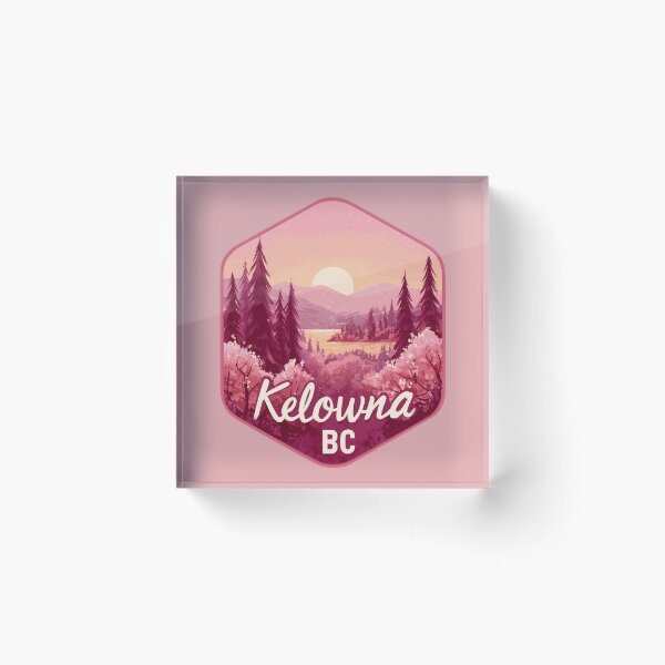 Item preview, Kelowna BC Pink Sunset Mountainscape, Okanagan Lake Evening Forest designed and sold by meganohm.