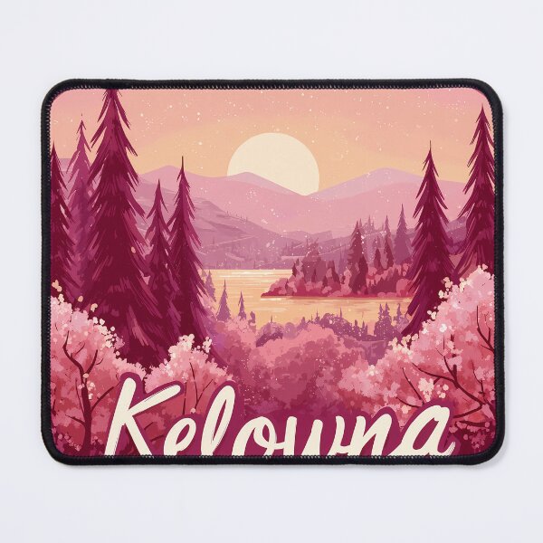 Item preview, Kelowna BC Pink Sunset Mountainscape, Okanagan Lake Evening Forest designed and sold by meganohm.