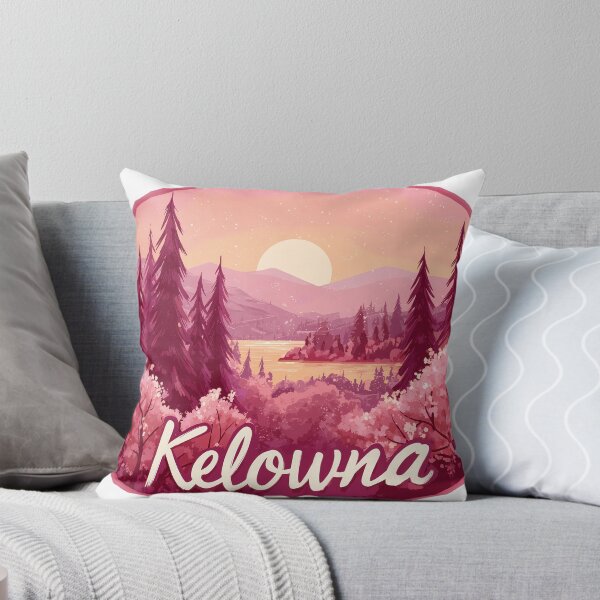 Item preview, Kelowna BC Pink Sunset Mountainscape, Okanagan Lake Evening Forest designed and sold by meganohm.