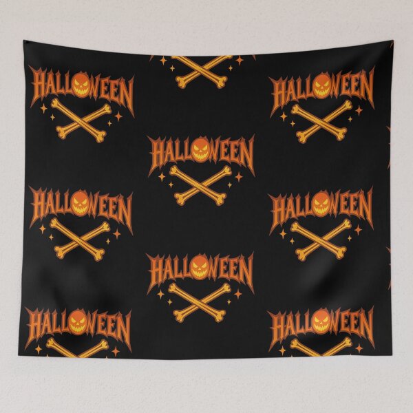 Item preview, Spooky Halloween Pumpkin and Crossbones designed and sold by Tigerr3g.