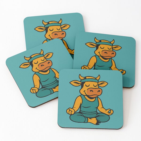Item preview, Zen Yoga Cow. Vache Zen en Yoga designed and sold by Drawingshirts.