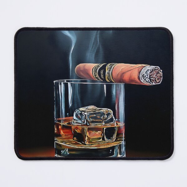 Item preview, Indulge in Amber Luxury - A Vibrant Abstract Celebration of Whiskey Cigar and Refined Relaxation designed and sold by OlfactoART Studio.