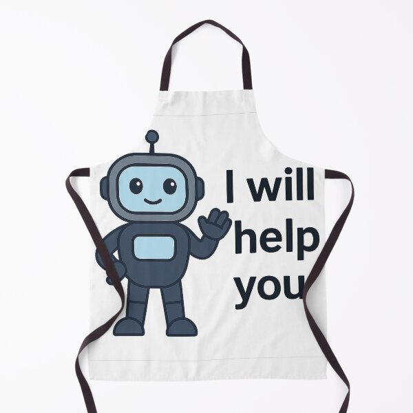 Item preview, Friendly Robot Sticker – I Will Help You | Cute AI Assistant Design designed and sold by TypoVibeStudio.