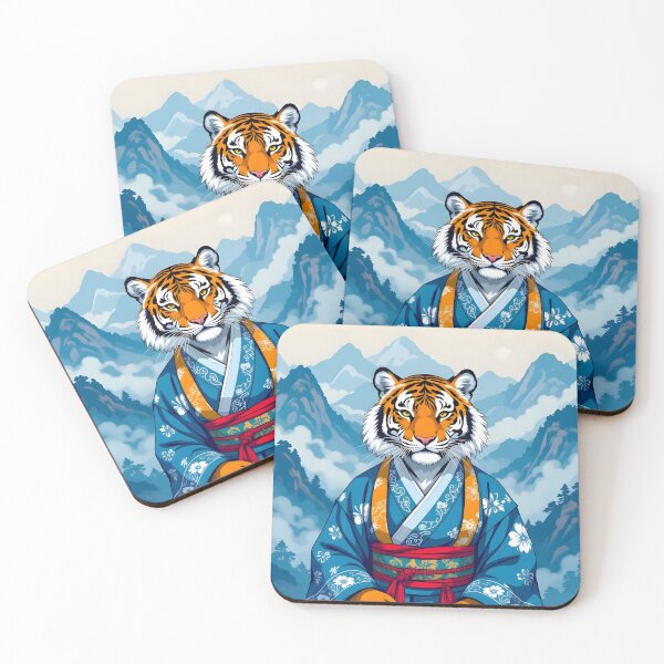 Item preview, Anthropomorphic Korean Tiger in Blue Hanbok designed and sold by EmeraldeaArt.