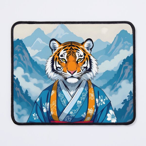Item preview, Anthropomorphic Korean Tiger in Blue Hanbok designed and sold by EmeraldeaArt.