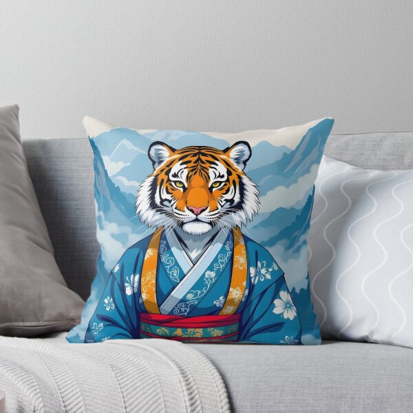Item preview, Anthropomorphic Korean Tiger in Blue Hanbok designed and sold by EmeraldeaArt.