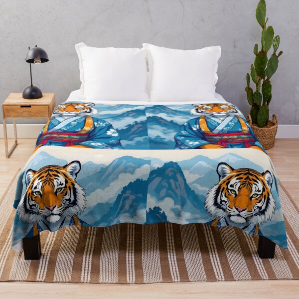 Item preview, Anthropomorphic Korean Tiger in Blue Hanbok designed and sold by EmeraldeaArt.