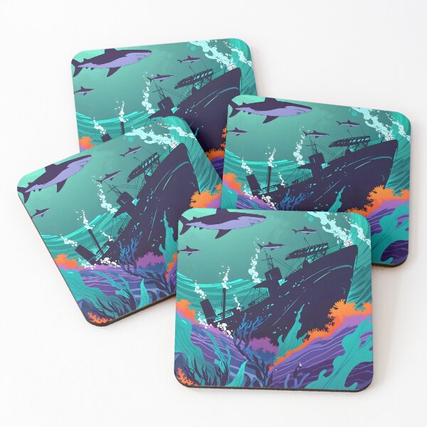 Item preview, Sunken ship sharks seabed designed and sold by Ledsor.