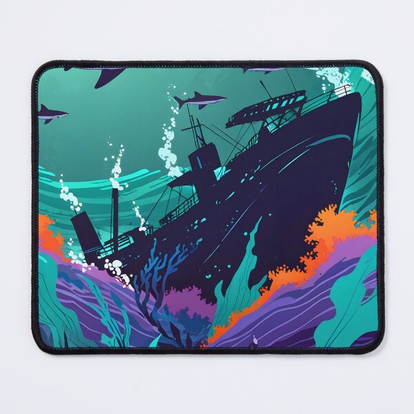 Item preview, Sunken ship sharks seabed designed and sold by Ledsor.