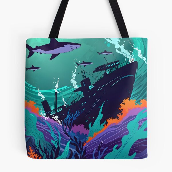 Item preview, Sunken ship sharks seabed designed and sold by Ledsor.