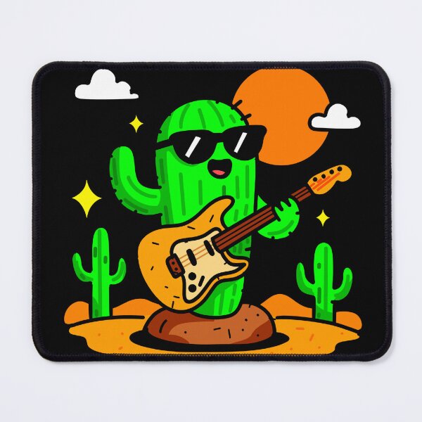 Item preview, Rocking Out Under the Desert Sun – Cactus with Guitar Design designed and sold by KingxScribble.