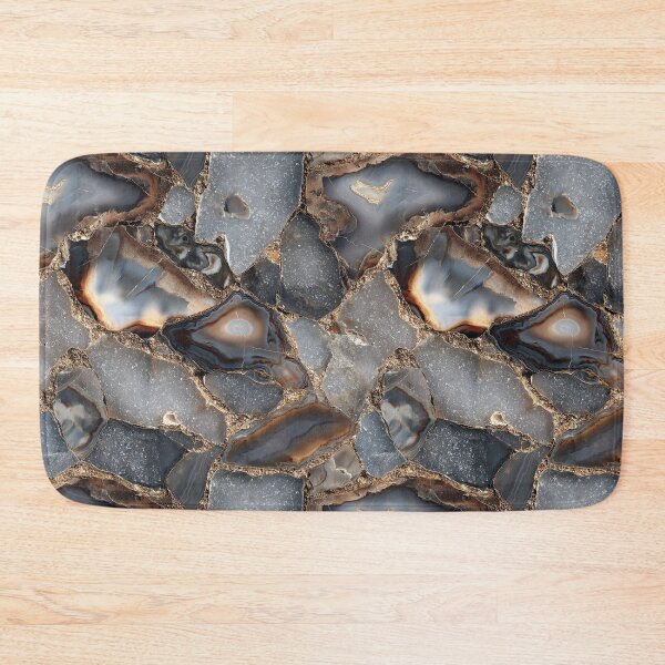 Item preview, gray druzy agate gemstone mosaic designed and sold by EarthenEmbers.