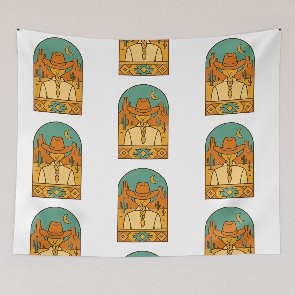 Item preview, Aesthetic Western Cowgirl Desert Illustration designed and sold by Tigerr3g.