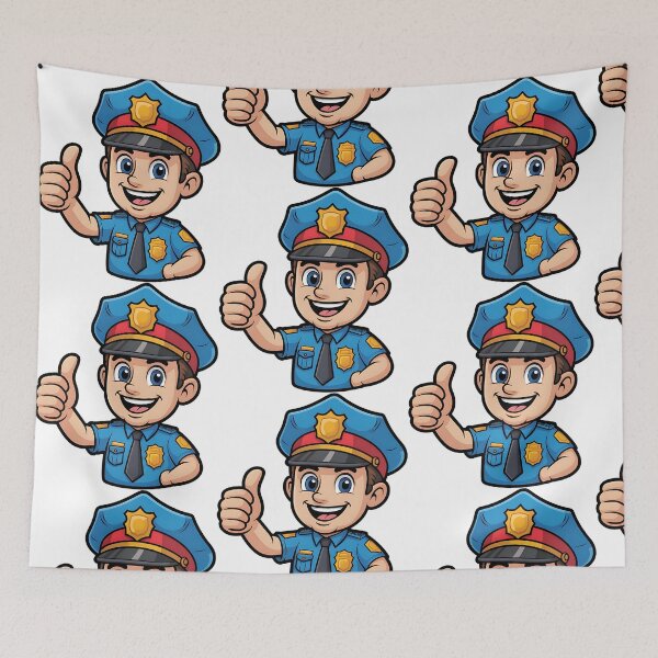 Item preview, Labor Day Police Officer Cartoon designed and sold by CraftStudioCo.