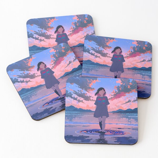 Item preview, Anime girl sunset lake shore designed and sold by Ledsor.