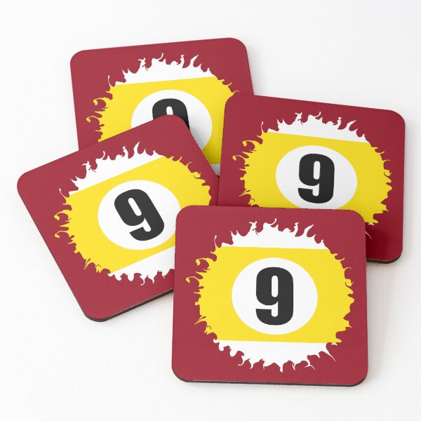 Artikelvorschau, Nummer Neun 9 Ball Crimson Abstraktes Design Logo Pool Billard entworfen und verkauft von Lartheviking.
