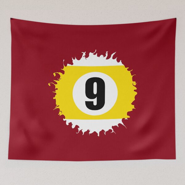 Item preview, Number Nine 9 Ball Crimson Abstract Design Logo Pool Billiards  designed and sold by Lartheviking.