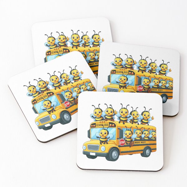 Item preview, Back-to-school bus with smart bees designed and sold by JonysCreativeDesigns.