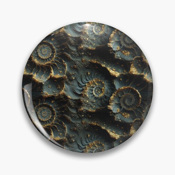 Item preview, green and gold fossil fractal petals designed and sold by EarthenEmbers.