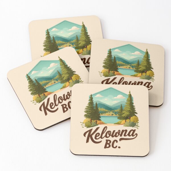 Item preview, Kelowna BC Forest Lake Emblem, Okanagan Lake Mountains Nature Scene designed and sold by meganohm.