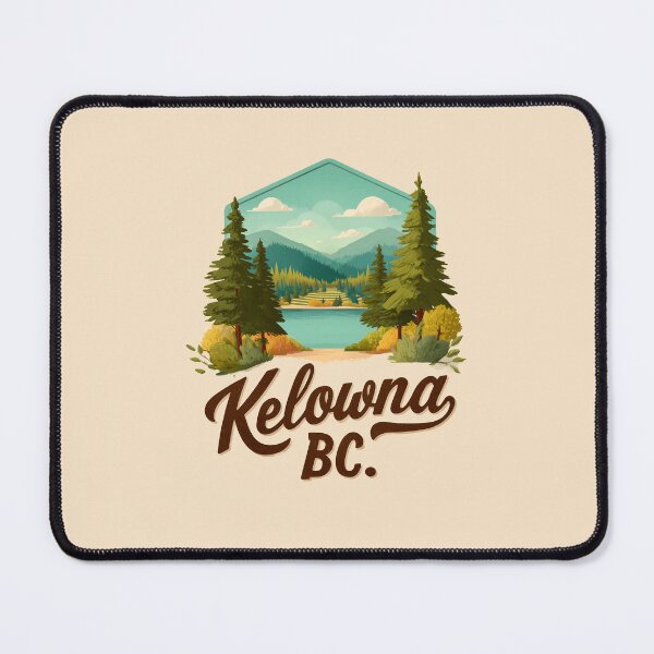 Item preview, Kelowna BC Forest Lake Emblem, Okanagan Lake Mountains Nature Scene designed and sold by meganohm.