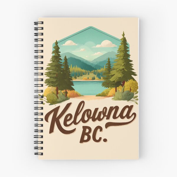Item preview, Kelowna BC Forest Lake Emblem, Okanagan Lake Mountains Nature Scene designed and sold by meganohm.