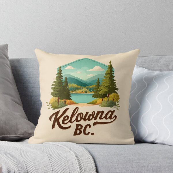 Item preview, Kelowna BC Forest Lake Emblem, Okanagan Lake Mountains Nature Scene designed and sold by meganohm.