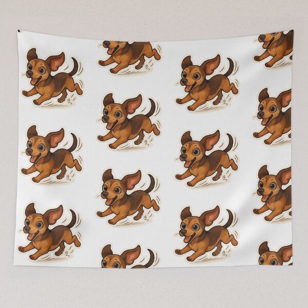 Item preview, Cute Running Chiweenie Dog Sticker designed and sold by Cosmic-Meadows.