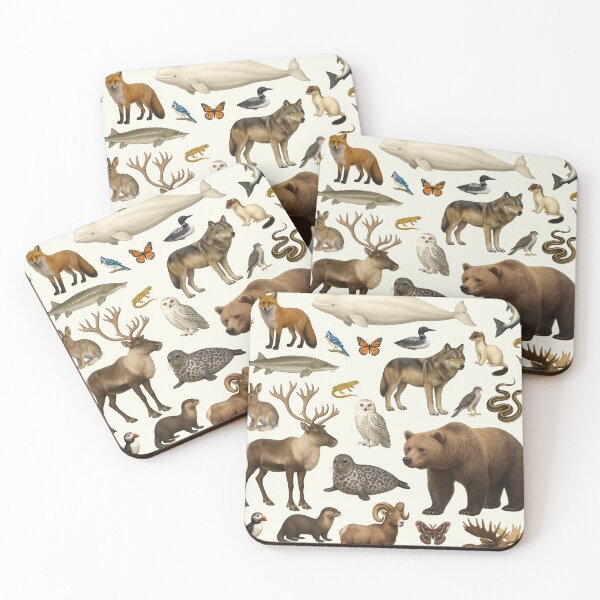 Item preview, Native Animals of Canada Illustration Chart Wildlife Art designed and sold by kakarikihill.