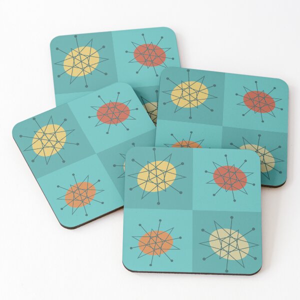 Item preview, Checkered Atomic Age Turquoise designed and sold by thepixelgarden.