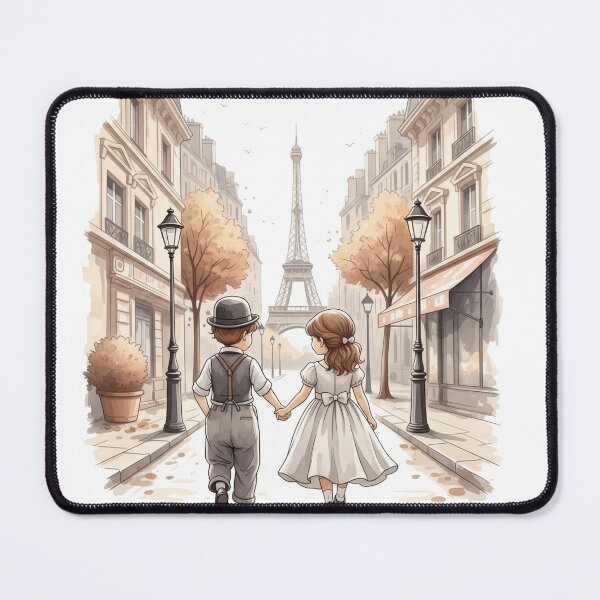 Item preview, Rainy Walk in Paris - Romantic Watercolor Clipart (Boy & Girl, Night, Rain, Vintage Style) designed and sold by ATLANTICSHOOP.
