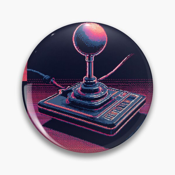 Artikelvorschau, Joystick im Retro-Pixel-Art-Synthwave-Stil entworfen und verkauft von mariaben33.