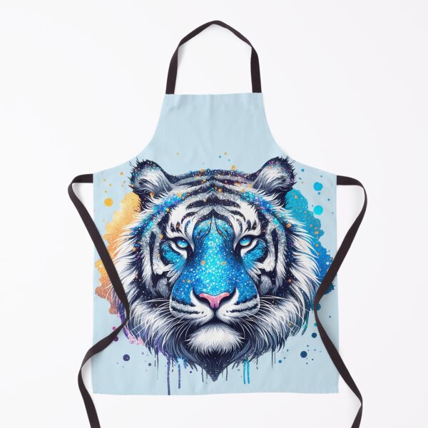 Item preview, Sparkling Blue White Tiger Head Portrait designed and sold by EmeraldeaArt.