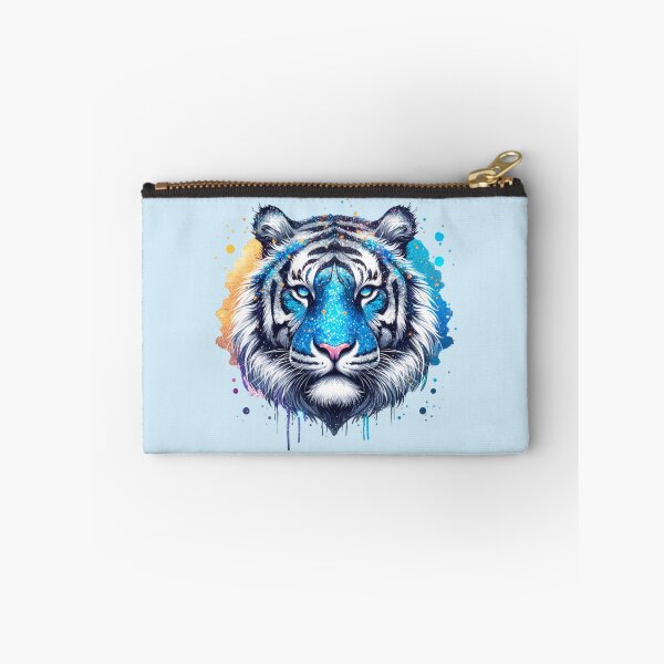 Item preview, Sparkling Blue White Tiger Head Portrait designed and sold by EmeraldeaArt.