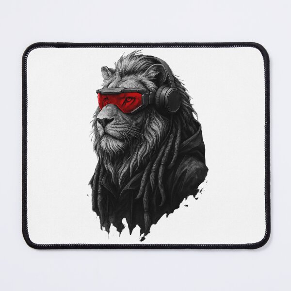 Item preview, Abstract red and black warrior lion designed and sold by digishops.