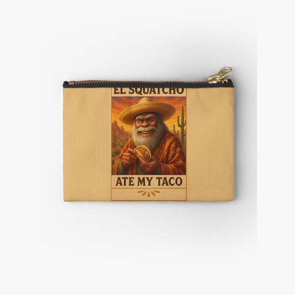 Aperçu de l'œuvre El Squatcho a mangé mon taco drôle Sombrero Taco Humour créée et vendue par ArtFromBeyond.