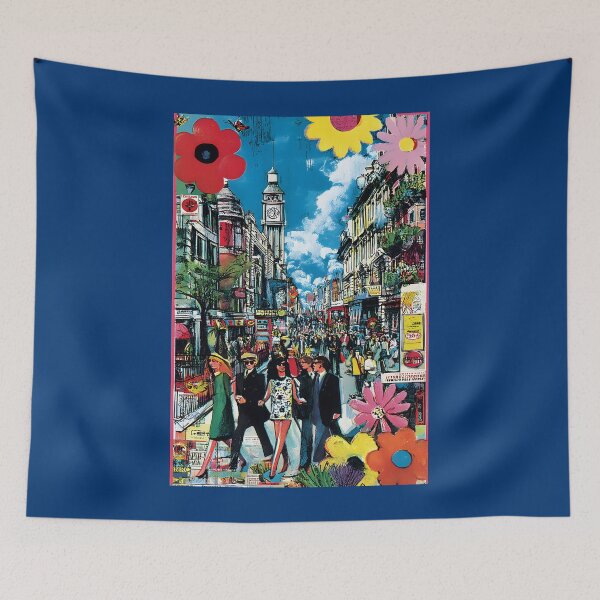 Artikelvorschau, Swinging Sixties London – Eine lebendige abstrakte Feier urbaner Energie, Farbe und ikonischen Charmes entworfen und verkauft von OlfactoART Studio.