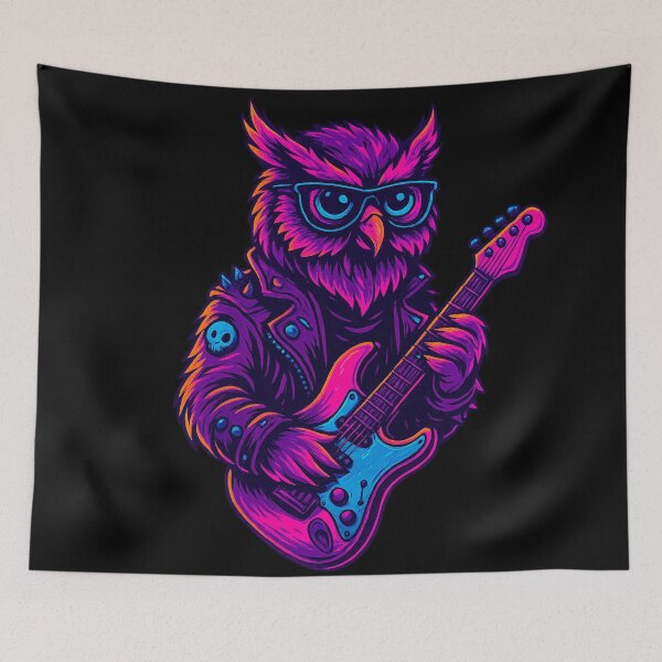 Item preview, Neon Cosmic Owl – Guardian of the Night designed and sold by Qopta.