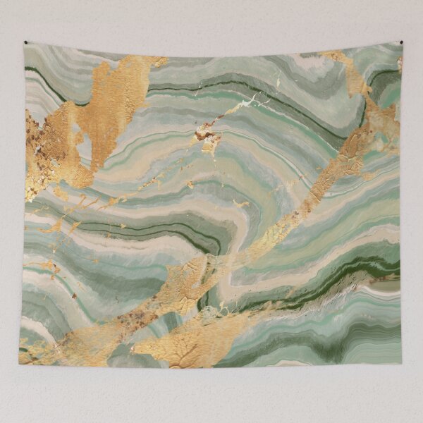 Item preview, Emerald Marble With Gold Veins - Luxurious Abstract Pattern designed and sold by NARIVA.