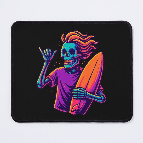 Item preview, Neon Skeleton Surfer – Eternal Wave Rider designed and sold by Qopta.