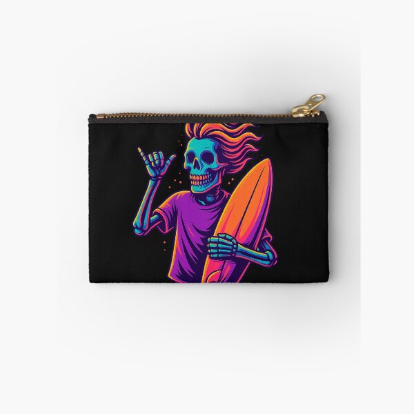 Item preview, Neon Skeleton Surfer – Eternal Wave Rider designed and sold by Qopta.