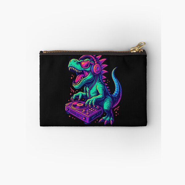 Item preview, Title: Neon DJ Dino – Retro Party Rex designed and sold by Qopta.