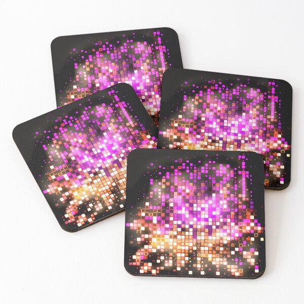 Item preview,   8 bit - PATTERN - Bright Lights - PINK - GOLD designed and sold by CleverCulture.