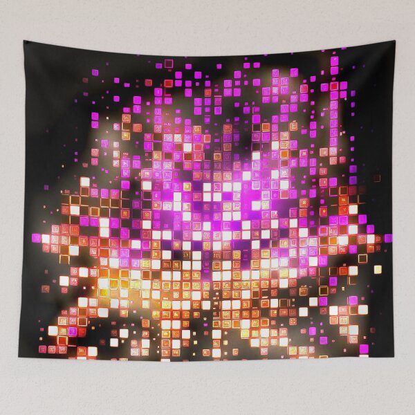 Item preview, 8 bit - PATTERN - Bright Lights - PINK - GOLD designed and sold by CleverCulture.